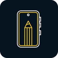 Smartphone Line Yellow White Icon vector