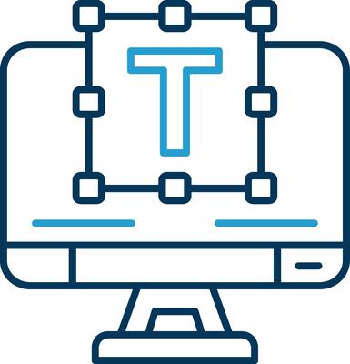 Typography Line Blue Two Color Icon