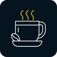 Coffee Line Yellow White Icon vector