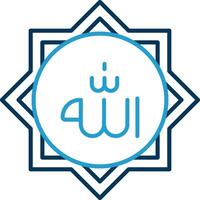 Allah Line Blue Two Color Icon vector