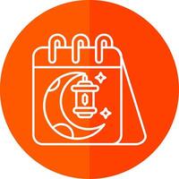 Calendar Line Red Circle Icon vector