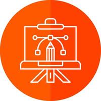 Canvas Line Red Circle Icon vector