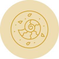 Fossil Line Yellow Circle Icon vector