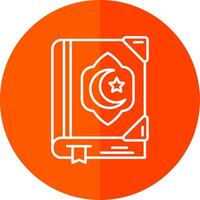 Quran Line Red Circle Icon vector