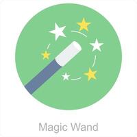 Magic Wand and magic icon concept vector