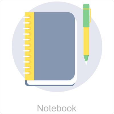 Note Book and note icon concept