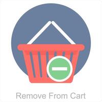 Remove From Cart and cart icon concept vector