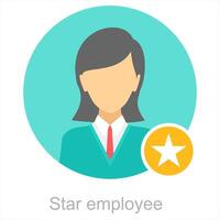 Star Employee and star icon concept vector