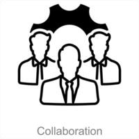 colaboración y trabajo en equipo icono concepto vector