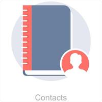 Contacts and list icon concept vector