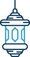 Lantern Line Blue Two Color Icon vector