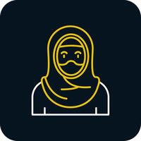 musulmán línea amarillo blanco icono vector