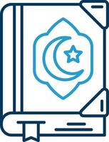 Quran Line Blue Two Color Icon vector