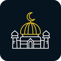 Dome Line Yellow White Icon vector