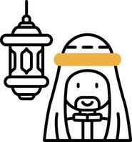 Arabic Skined Filled Icon vector