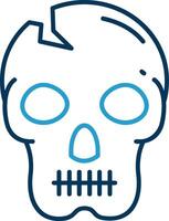 Skull Line Blue Two Color Icon vector