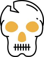 Skull Skined Filled Icon vector