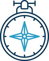 Compass Line Blue Two Color Icon vector