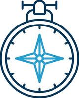 Compass Line Blue Two Color Icon vector