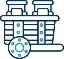 Cart Line Blue Two Color Icon vector