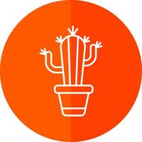 Cactus Line Red Circle Icon vector