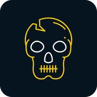 Skull Line Yellow White Icon vector