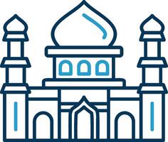 Mosque Line Blue Two Color Icon vector