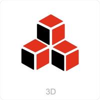 3 d and Big data icon concept vector