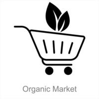 orgánico mercado y vegetales icono concepto vector