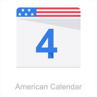 americano calendario y evento icono concepto vector