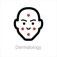 dermatología y folículo icono concepto vector