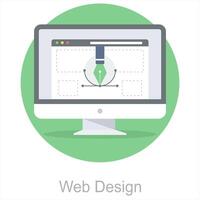 Web Design and web icon concept vector