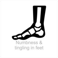 numbness and tingling in feet icon concept vector