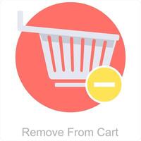 Remove From Cart and cart icon concept vector