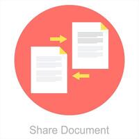 Share Document and share icon concept vector