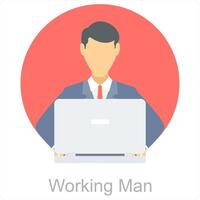 trabajando hombre y hombre icono concepto vector