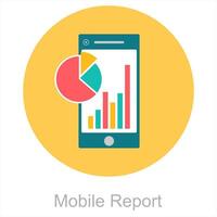 Mobile Report and report icon concept vector