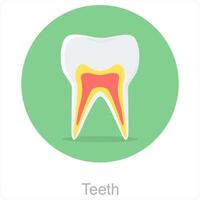 dientes y dental icono concepto vector