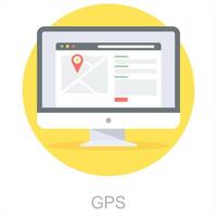 GPS and map icon concept vector