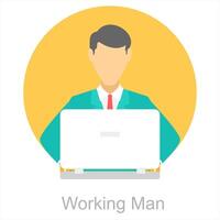 Working man and man icon concept vector