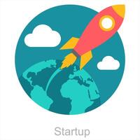 Startup and flight icon concept vector