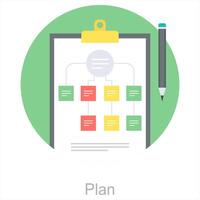 Plan and meeting icon concept vector