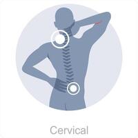 cervical y dolor icono concepto vector