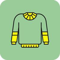 suéter lleno amarillo icono vector