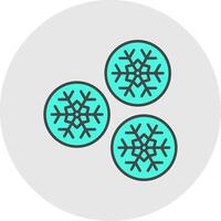 Snowball Line Filled Light Circle Icon vector