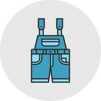 Overalls Line Filled Light Circle Icon vector