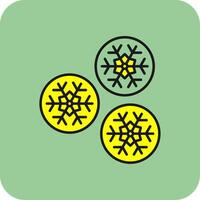 Snowball Filled Yellow Icon vector