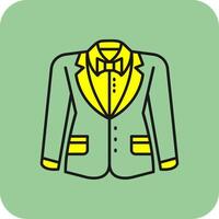 chaqueta de sport lleno amarillo icono vector