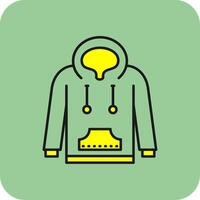 Hoodie Filled Yellow Icon vector