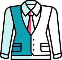 Waistcoat Filled Half Cut Icon vector